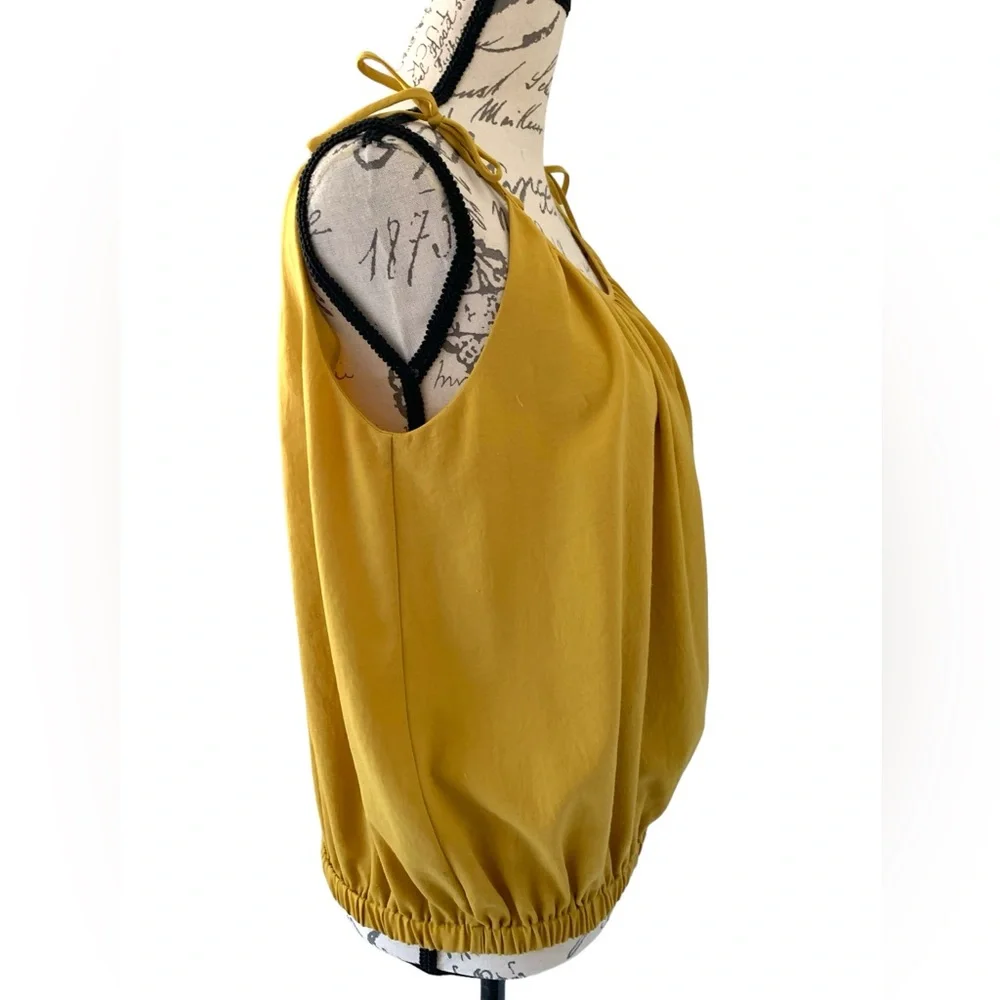Theory Spaghetti Strap Blouse Citron Yellow Size L - Picture 4 of 7